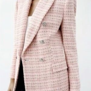 Zara Pink Tweed Blazer
